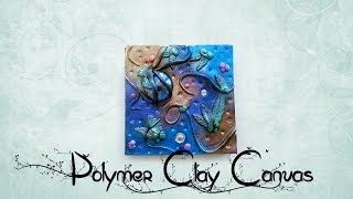 How To Make Pretty Polymer Clay Canvas Tutorial [upl. by Yelkcub]