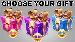 Choose Your Gift Pink Purple or Blue 💗💜💙 How Lucky Are You 😱 QuizZone [upl. by Ahsiya]