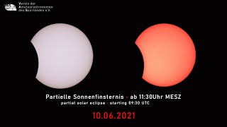 Partielle Sonnenfinsternis 2021  Livestream der Sternwarte Peterberg [upl. by Oned]