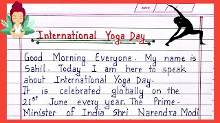 Speech on international yoga day in English International yoga day speechYoga day speech [upl. by Monti]