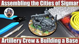 Ironweld Great Cannon Assembling the Artillery crew amp building a custom base with green stuff aos [upl. by Lotsyrc644]