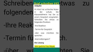 Ihr Kind hat schlechte Noten in der Schule Brief schreiben B1 43 [upl. by Tait]