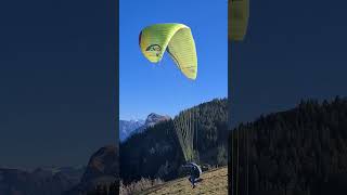 Paraglider Takeoff 2 from Swiss Mountain Klewenalp shorts [upl. by Cl369]