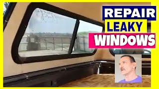 HOW TO REPAIR TRUCK TOPPER WINDOWS Reseal Leaky Fiberglass Camper Shell Windows Truck Bed Cap [upl. by Walliw]