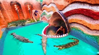 Unbelievable Build Swimming Pool Water Slide Crocodile Around The Secret Underground House [upl. by Eekram462]