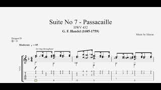 SlowVersion Passacaglia HWV 432 Guitar Tab [upl. by Wendelina]