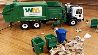 First Gear Side Loader Garbage Truck Picking Up Waste Management Garbage Cans l Garbage Trucks Rule [upl. by Elleynad701]