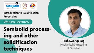 Lec 22 Semisolid processing and other solidification techniques [upl. by Oralla]