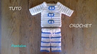 TUTO CROCHET Comment faire un pantalon pour prématuré [upl. by Eelek909]