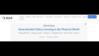 ICLR 2022 Workshop on Generalizable Policy Learning in the Physical World [upl. by Imoan]