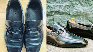 Restoration Salvatore ferragamo leather shoe [upl. by Aicelaf]