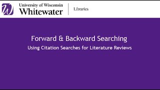 Forward amp Backward Searching Using Citation Searches for Literature Reviews [upl. by Ramedlav]