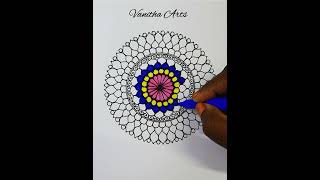 How to draw Mandala for Beginners  small mandala  stepbystep  Coloring [upl. by Oremoh]