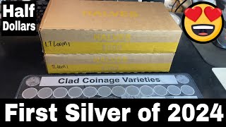 Found Silver  Half Dollar Coin Roll Roll Hunting 2024 [upl. by Slorac]