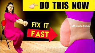 Just 1 Min Easy Exercise To Reduce Belly Fat In 7 Days  Sitting No Jumping Abs Exercise [upl. by Mitzi919]