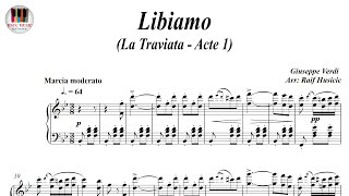 Libiamo La Traviata Acte 1  Giuseppe Verdi Luciano Pavarotti Piano Sheet Music Piano Tutorial [upl. by Rhu889]