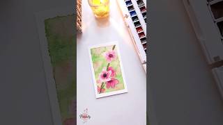 Watercolor painting spring pink flower painting art watercolor tutorial painting shorts [upl. by Ennavoj]