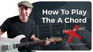 How to Play the A Chord  Guitar for Beginners [upl. by Binah644]