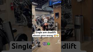 Single arm deadlift challenge 👻 gym motivation funny gymshark [upl. by Aerbas]