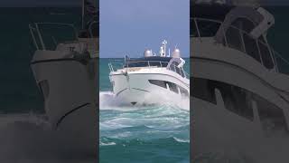 Sunseeker waves and splashes Haulover inlet [upl. by Arundel]