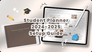 2024 2025 Student Digital Planner Setup Guide  iPad Digital Stickers Handwritten Font [upl. by Surdna]