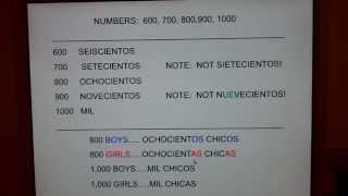 NUMBERS seiscientos setecientos ochocientos novecientos mil [upl. by Siuol]