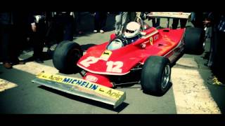 Ferrari F1 Rene Arnoux guida F1 Gilles Villeneuve centro storico Modena [upl. by Sol]