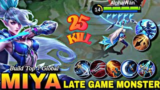 COMEBACK 25 Kills  15 Assist Miya Carry The Game  Build Top 1 Global Miya  MLBB [upl. by Yboj507]