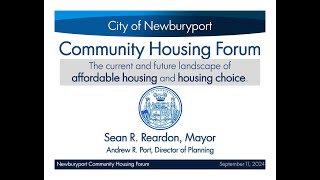 Newburyport Community Housing Forum 09112024 [upl. by Twyla]