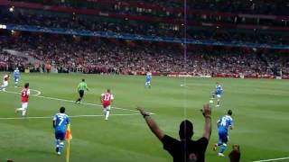 Arsenal vs Olympiacos 21 camera video clips  Emirates Stadium London 28 Sept 2011 [upl. by Orenid277]