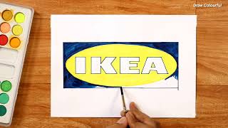 How to draw IKEA logo  IKEA MALL [upl. by Walburga940]