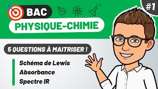 BAC 🎯 PHYSIQUE  CHIMIE  Terminale Spécialité  Lewis Absorbance spectre IR [upl. by Fatsug]