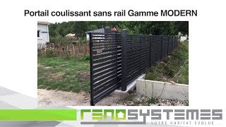 Portail coulissant sans rail  RENOSYSTEMES  Le Pian Medoc 33 [upl. by Moureaux507]