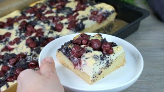 Mohn Quark Blechkuchen mit Kirschen 🥰 [upl. by Bethina]