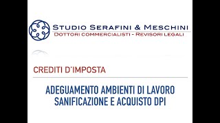 Credito imposta sanificazione e adeguamento ambienti di lavoro [upl. by Aisha]