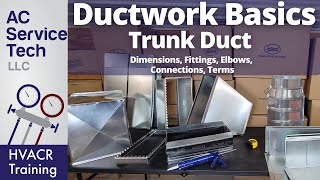 HVAC Ductwork Basics Trunk Duct Fittings Elbows Names Sizes [upl. by Miltie]