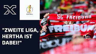 HerthaFan verhöhnt Freiburger Fanmarsch färbt Berliner Straßen rot  DFBPokal [upl. by Ettenil797]