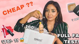 HONEST INSIGHT COSMETICS REVIEW  FULL FACE Makeup amp Swatches Too Affordable Indian Makeup Brand [upl. by Sheelagh947]