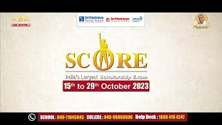 SCORE  Indias largest scholarship exam Registrations open  Sri Chaitanya [upl. by Kcirredal]