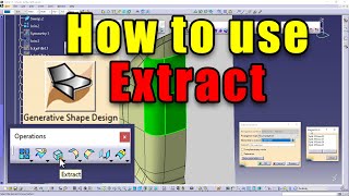 CATIA V5  How to use Extract feature [upl. by Yennej207]