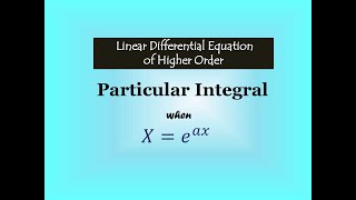 Particular Integral case 1  Linear Differential Equation of Higher order [upl. by Hurleigh]