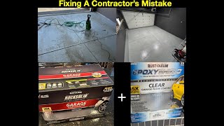 Epoxying Garage Floor With Rustoleum EPOXYSHIELD Coating Car Kit [upl. by Kenweigh]