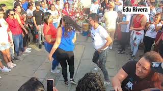 Tambores venezolanos en Centro de Lima 2023  comparten espacio con bailarines peruanos [upl. by Hayimas538]