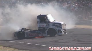 GP CAMION ESPAÑA  JARAMA FIA ETRC 2018 Crash and best moment Barracudaracing360 [upl. by Necyrb832]