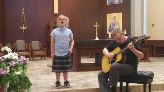 Hallelujah religious version 7 year old with stunning voice [upl. by Norvil]