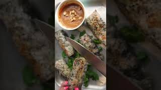 How to Make Crispy Prawn Rice Paper Spring Rolls with Peanut Dipping Sauce [upl. by Zoldi]