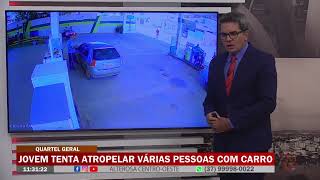 Jovem tenta atropelar várias pessoas com carro [upl. by Eikcid428]