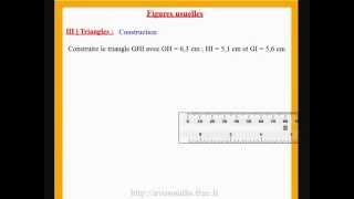 6ème cours de maths et exercices sur la construction dun triangle [upl. by Lajes]