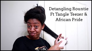 Detangle 6 Week Old Matted Natural Hair Ft Tangle Teezer Review [upl. by Abel]