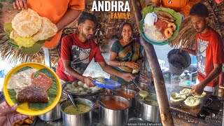 Andhra Family Selling Famous Chitti Pesarattu  Moong Dal Dosa   4 Different Chutney  Street Food [upl. by Klecka367]